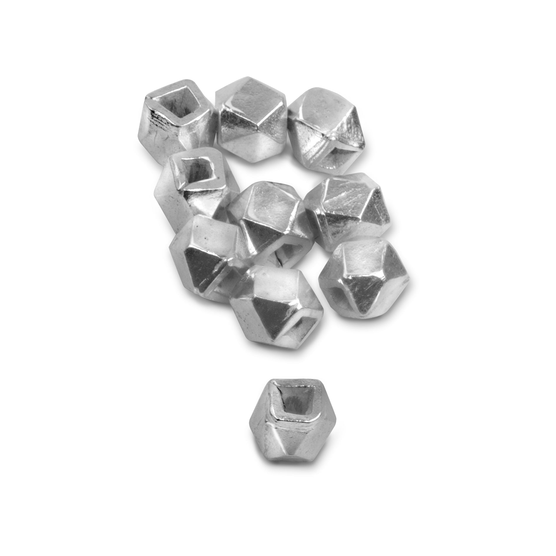 Faceted Round Hollow Beads in 925 Sterling Silver – 4.5-5mm Diameter
