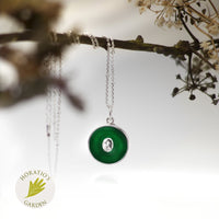 Kindness and Courage Green Enamel Coin with Diamond