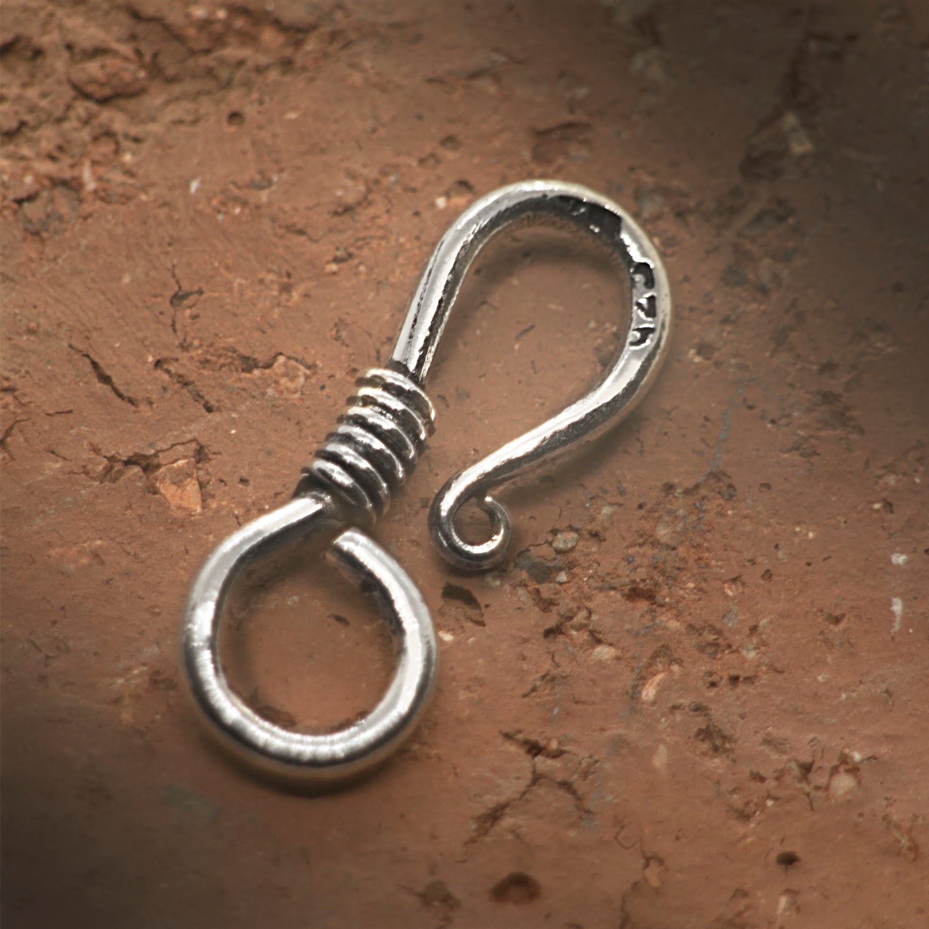 Jewellery Findings in 925 Sterling Silver, Hook Eye Clasp 25mm