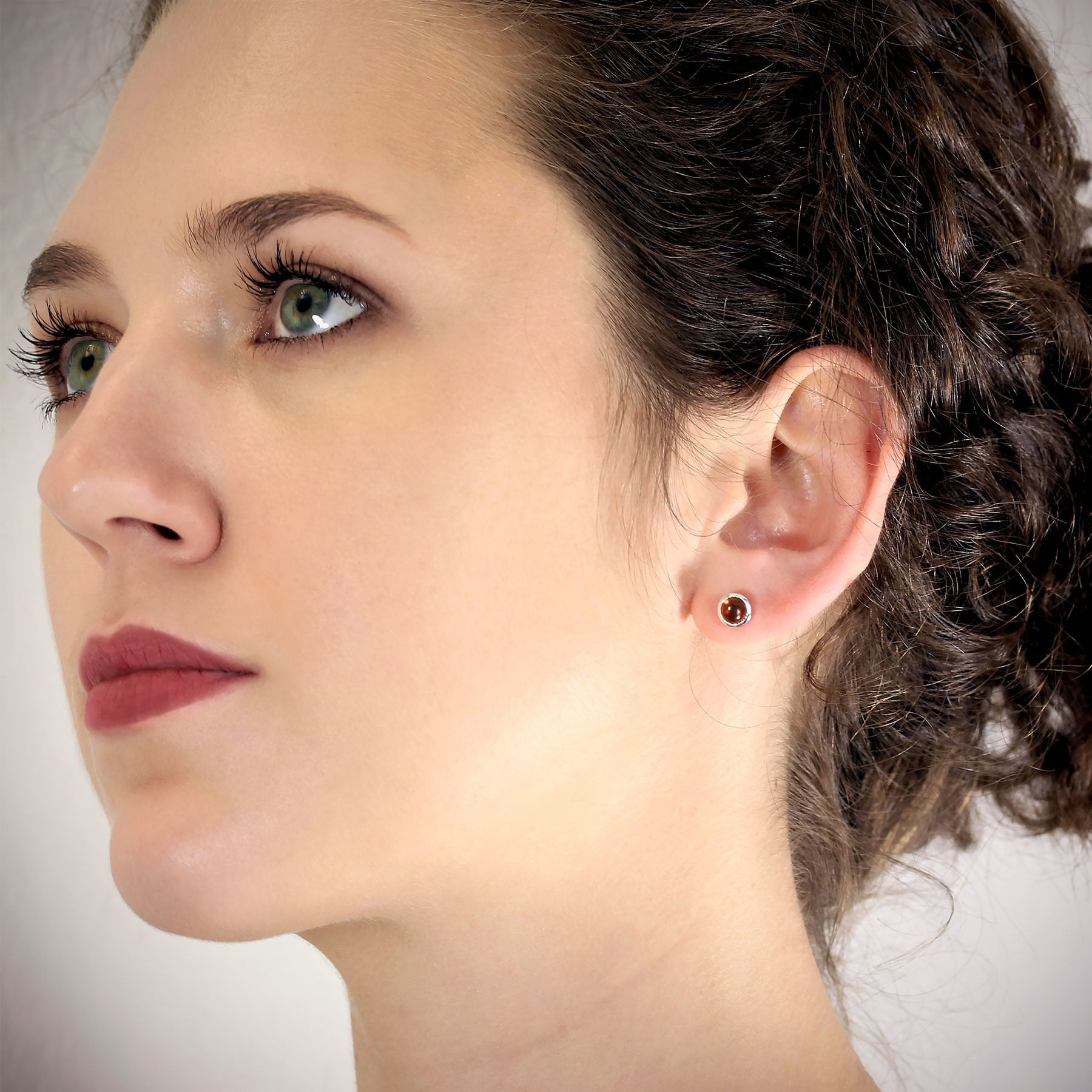 January Birthstone Jewellery Set with Garnet Studs and Charm Necklace