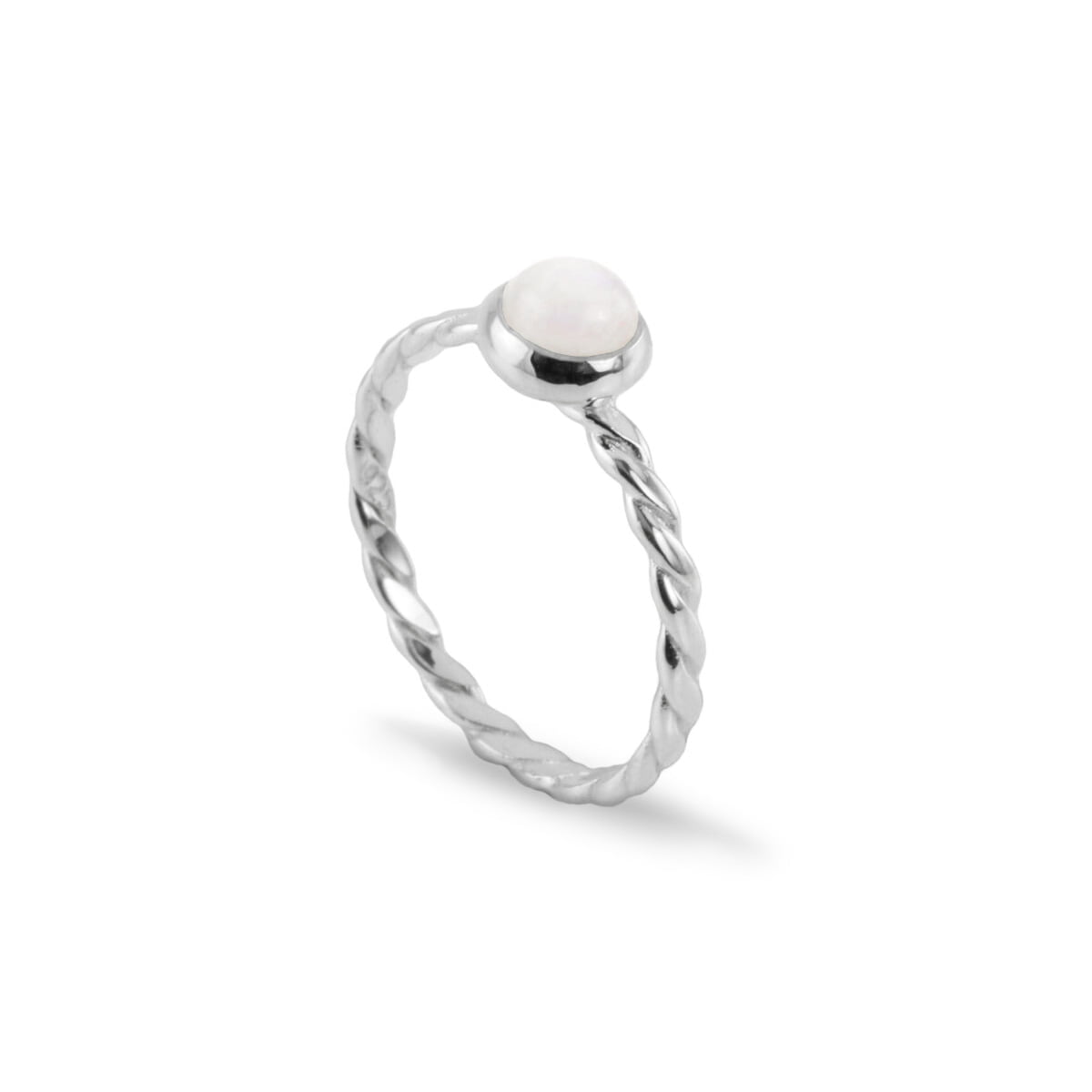 June Birthstone Ring with Moonstone in Sterling Silver
