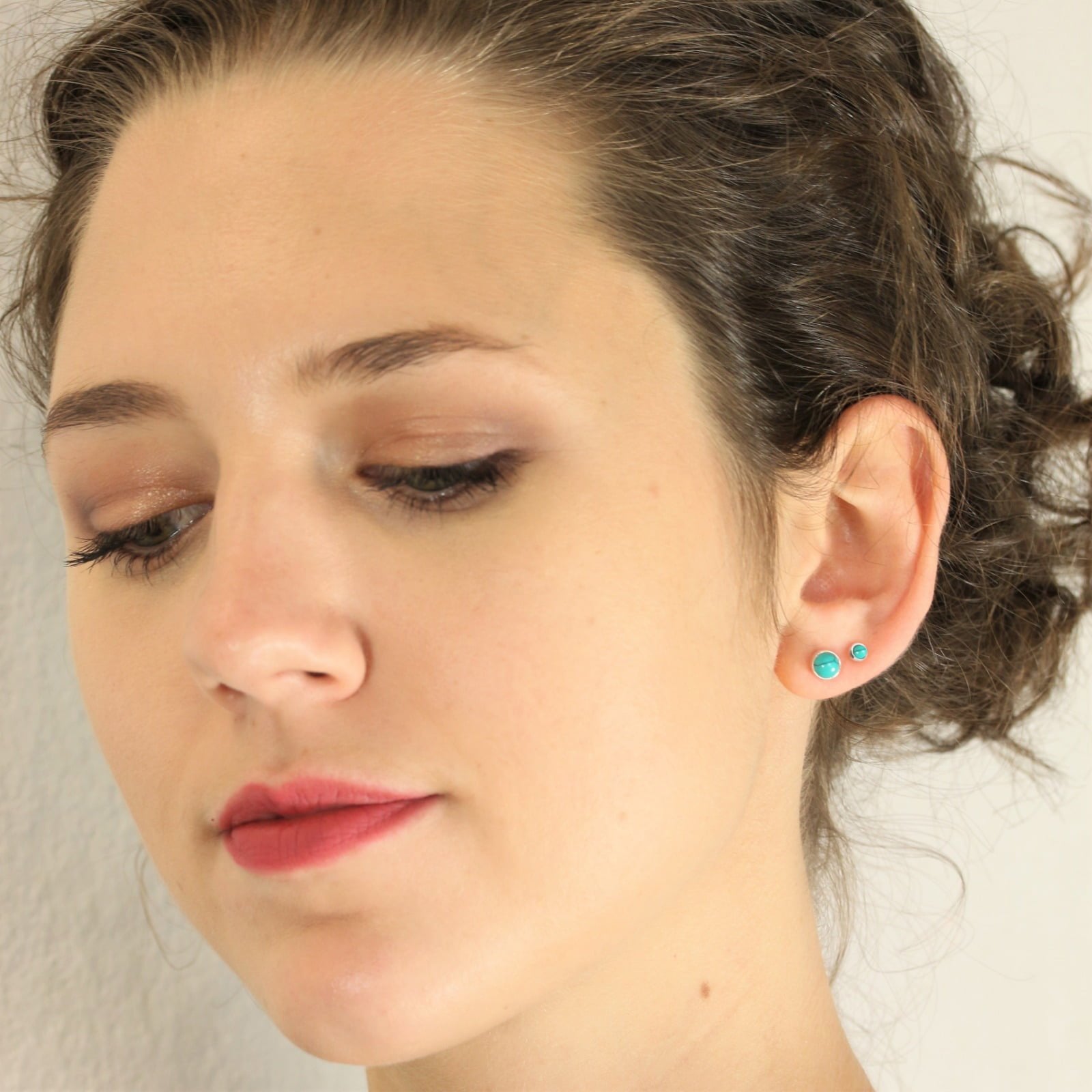 April Birthstone Tiny Stud Earrings In Sterling Silver- Crystal