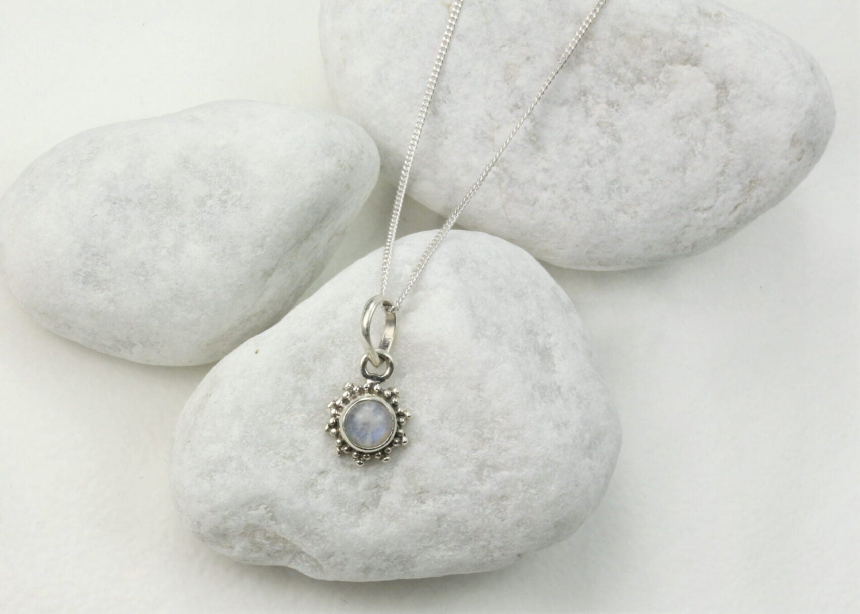 Moonstone Star Motif Jewellery set in 925 Sterling Silver