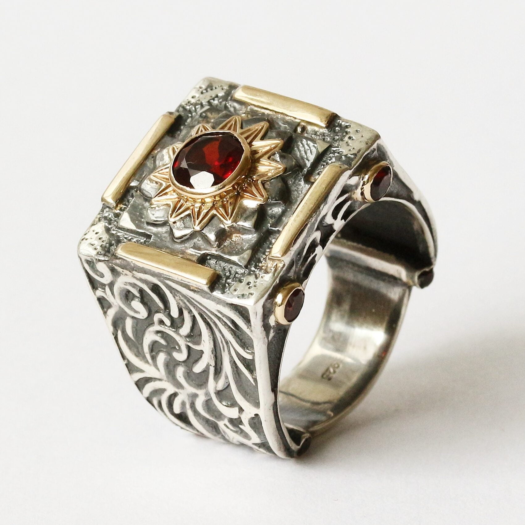Mystic Fire Ring with Garnet