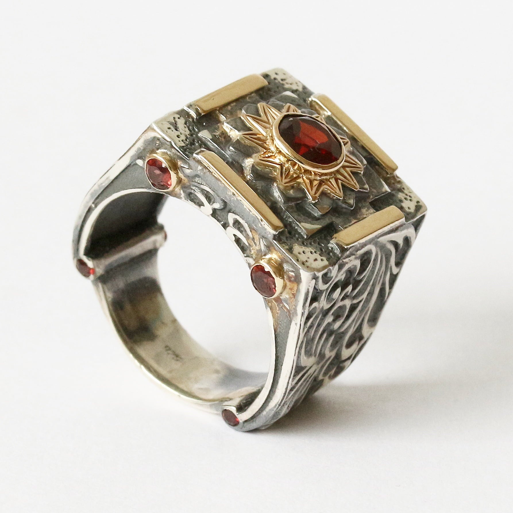 Mystic Fire Ring with Garnet