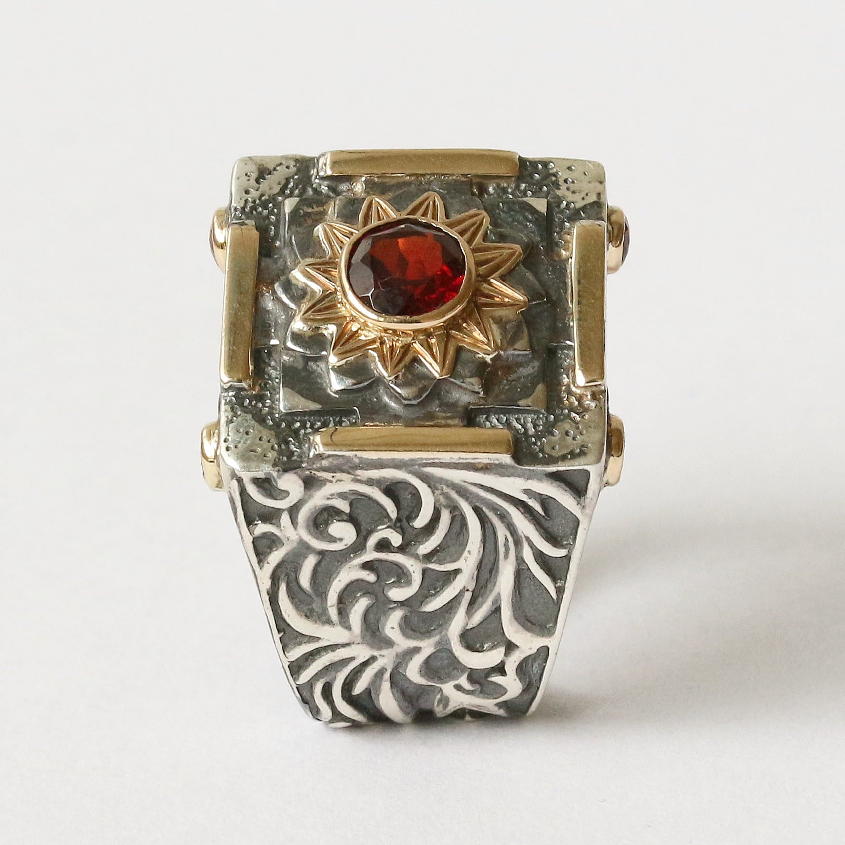 Mystic Fire Ring with Garnet