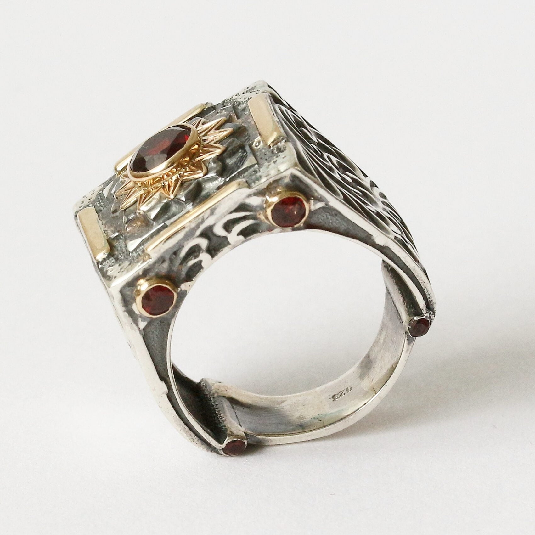 Mystic Fire Ring with Garnet