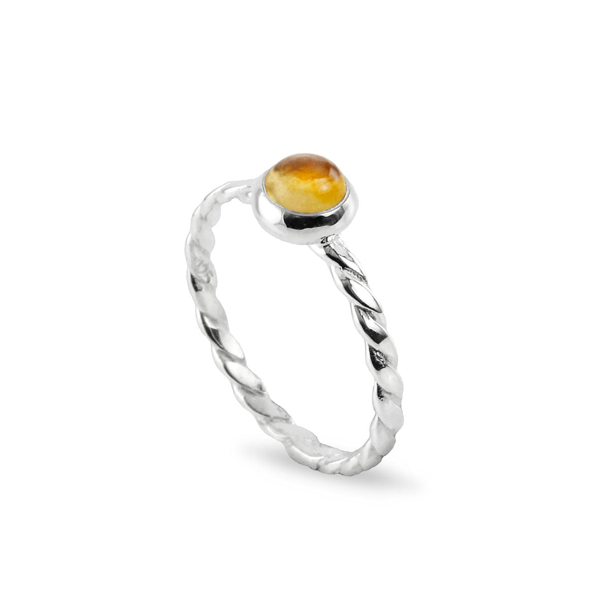 november birthstone ring with citrine in sterling silver
