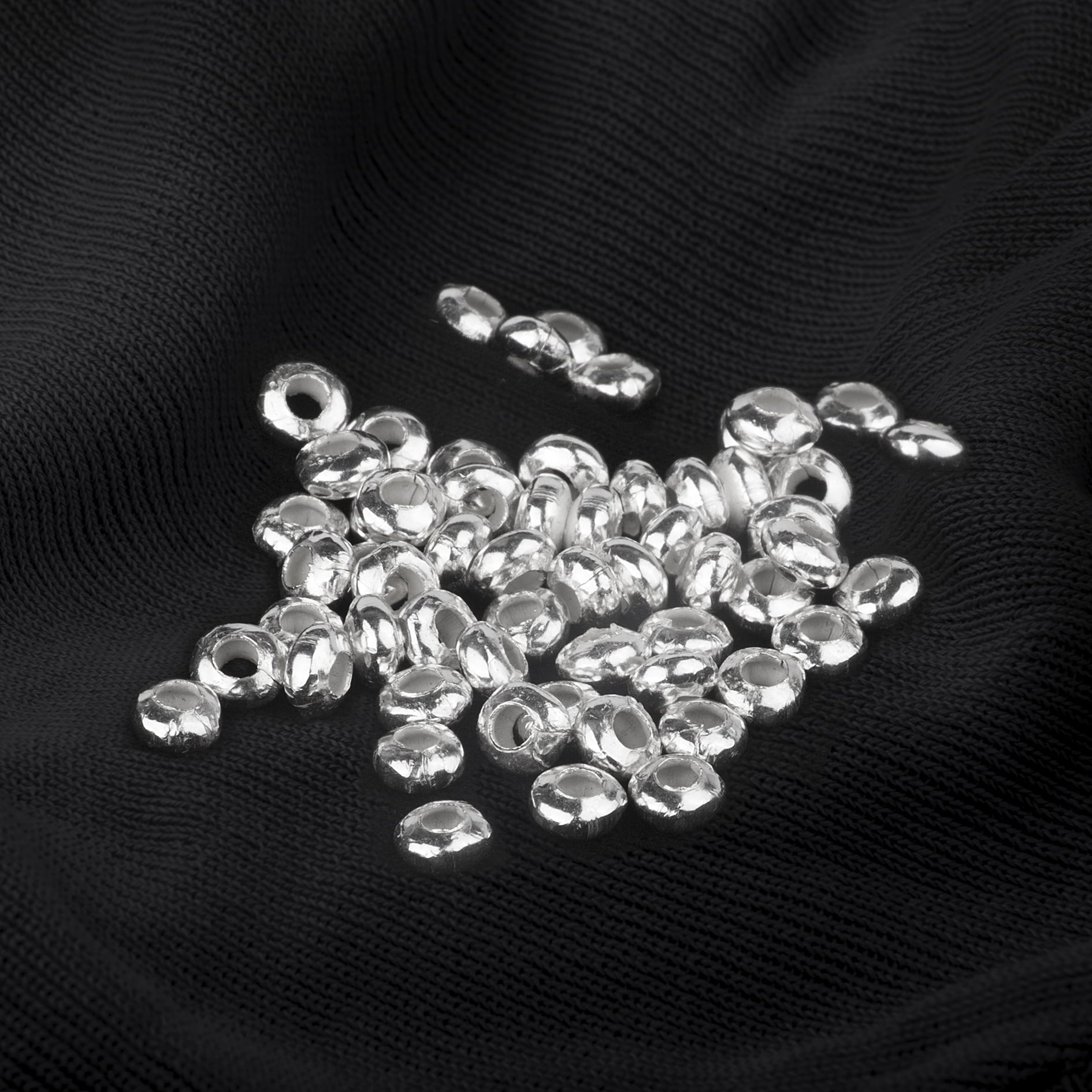 Plain Rondelle Spacer Beads in Sterling Silver