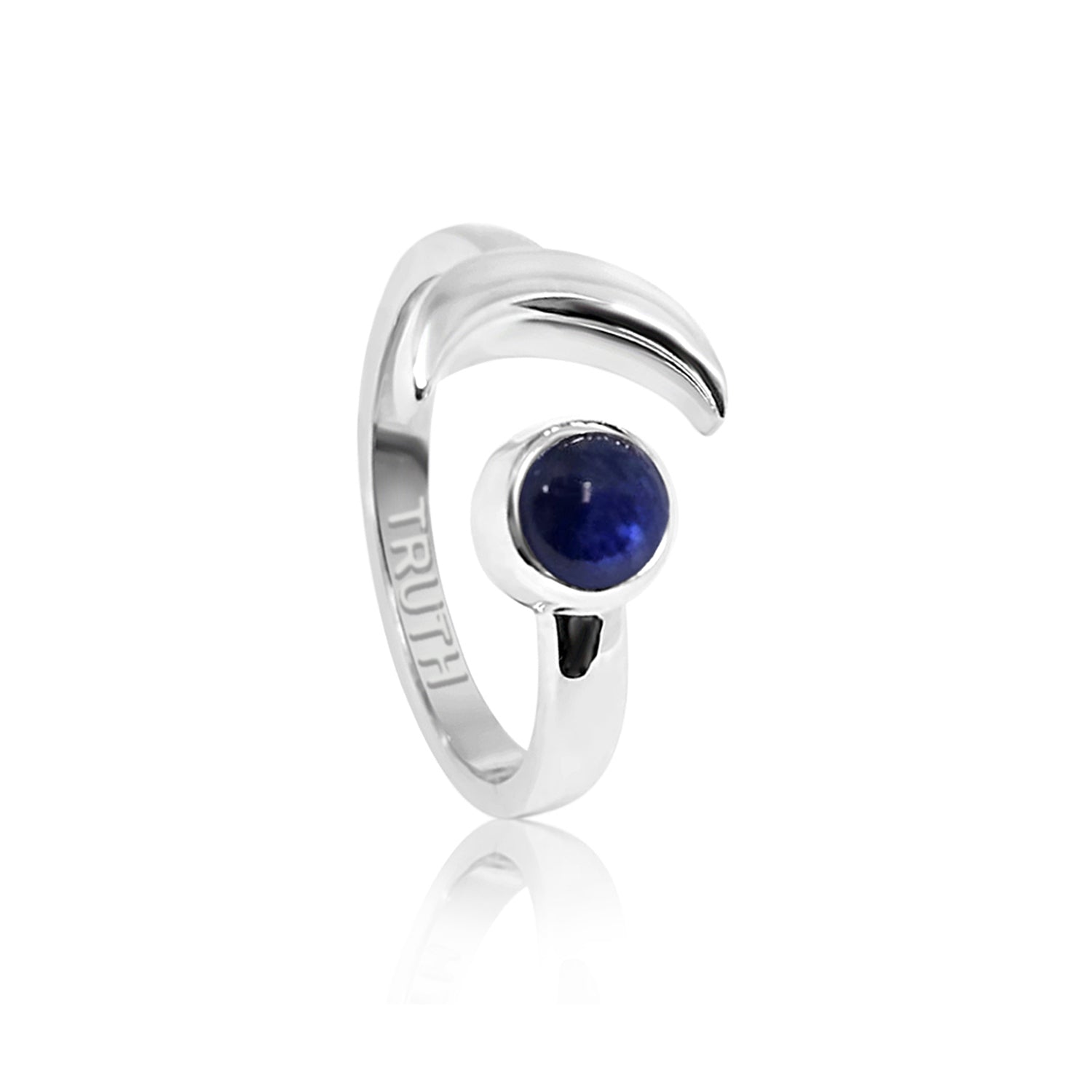 Adjustable September Truth Birthstone Ring In Sterling Silver- Blue Sapphire