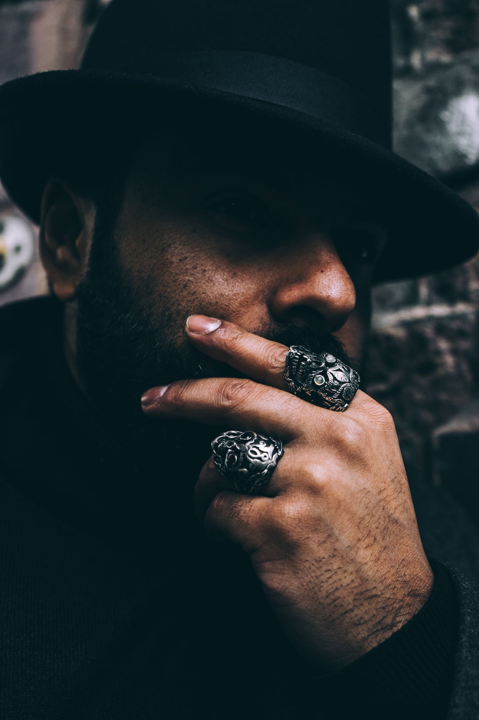 Mystic Power Skull Ring with Blue Topaz