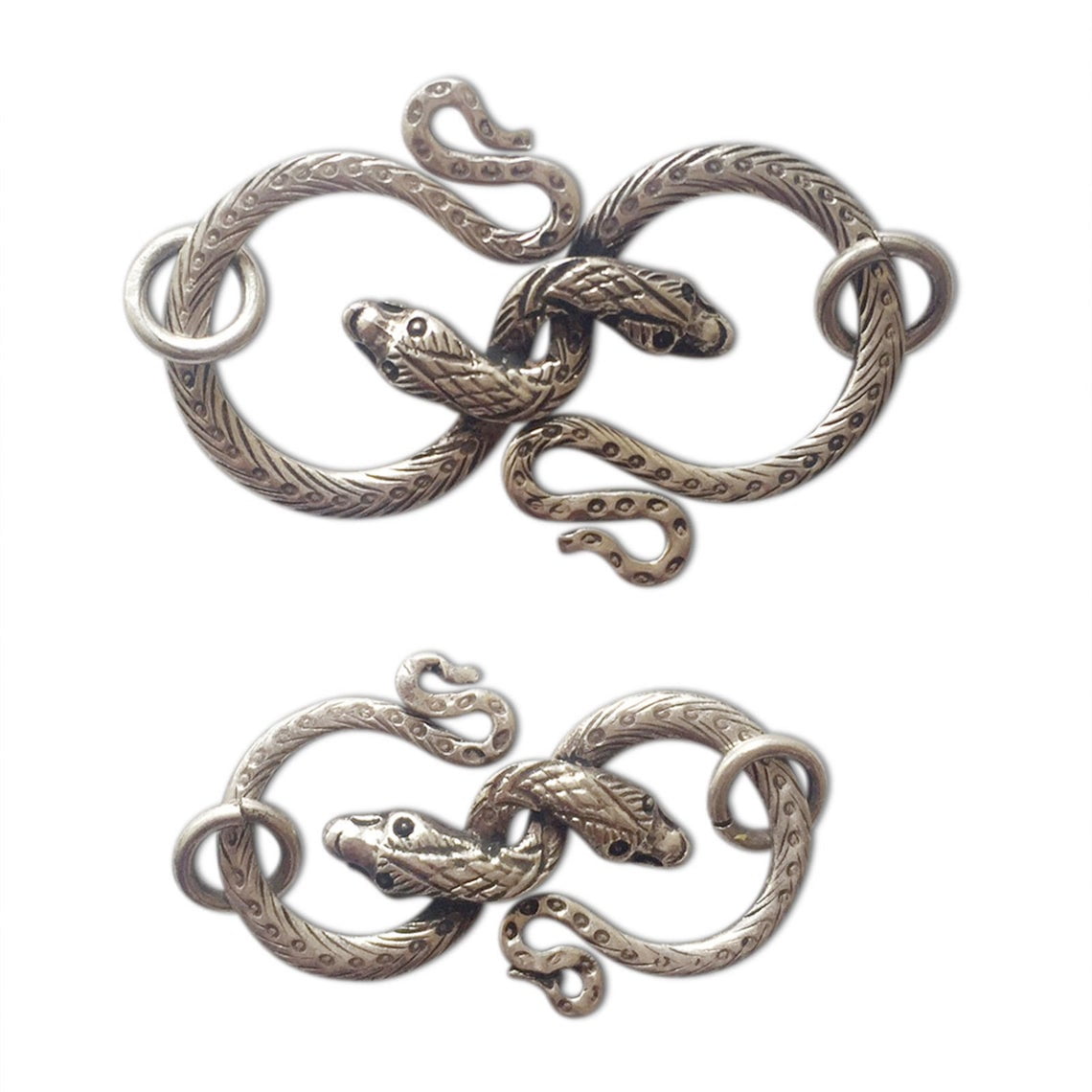 Handmade Necklace Connector or Pendant Snake Design in 925 Sterling Silver