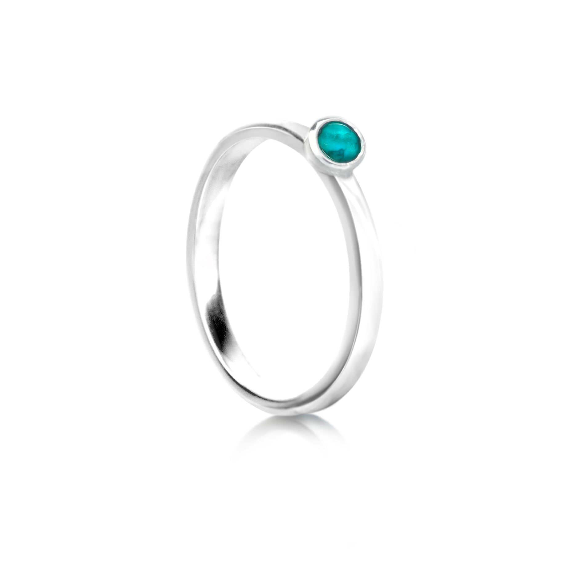 December Birthstone Stackable Ring – Turquoise Gemstone in Sterling Silver